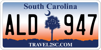 SC license plate ALD947