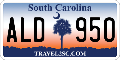 SC license plate ALD950