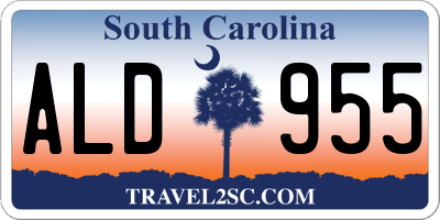 SC license plate ALD955
