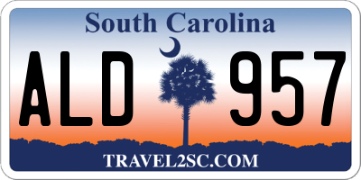 SC license plate ALD957