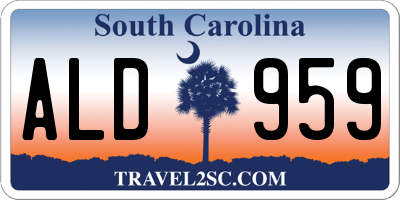 SC license plate ALD959