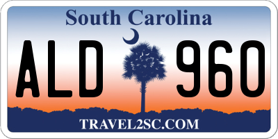 SC license plate ALD960