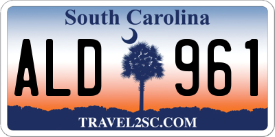 SC license plate ALD961