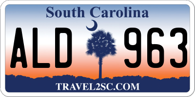 SC license plate ALD963