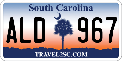 SC license plate ALD967