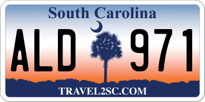 SC license plate ALD971