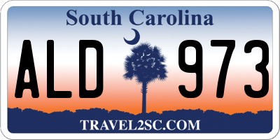 SC license plate ALD973