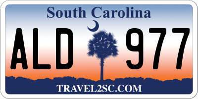 SC license plate ALD977