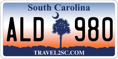 SC license plate ALD980