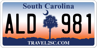SC license plate ALD981