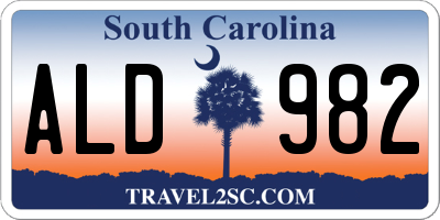 SC license plate ALD982