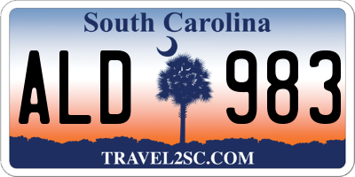 SC license plate ALD983
