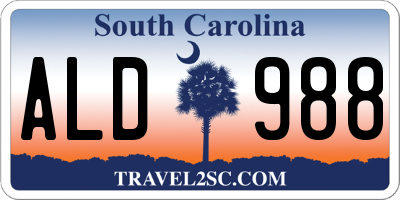 SC license plate ALD988