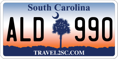 SC license plate ALD990