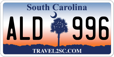 SC license plate ALD996
