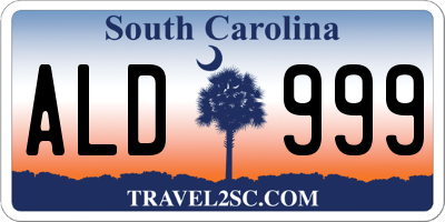SC license plate ALD999