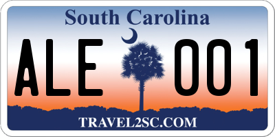 SC license plate ALE001