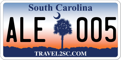 SC license plate ALE005