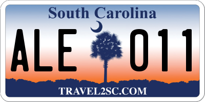 SC license plate ALE011