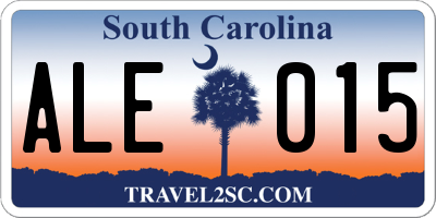 SC license plate ALE015