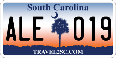SC license plate ALE019