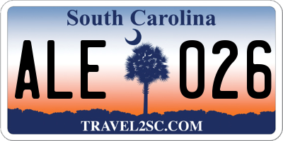 SC license plate ALE026