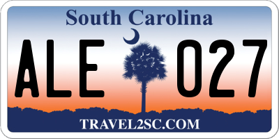 SC license plate ALE027