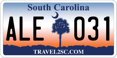 SC license plate ALE031