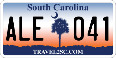 SC license plate ALE041