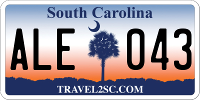SC license plate ALE043
