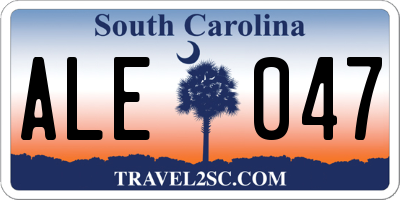 SC license plate ALE047