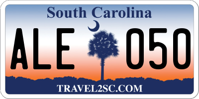 SC license plate ALE050