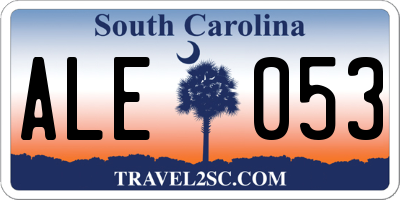 SC license plate ALE053