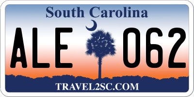 SC license plate ALE062