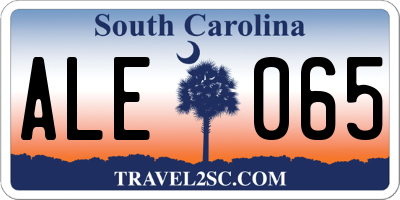 SC license plate ALE065