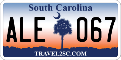 SC license plate ALE067