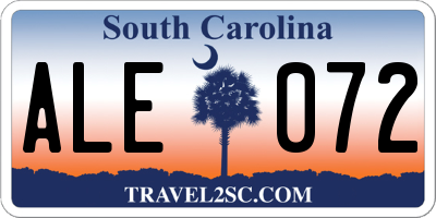 SC license plate ALE072