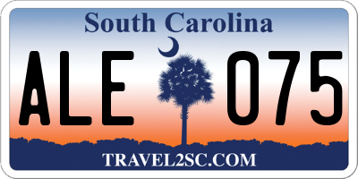 SC license plate ALE075