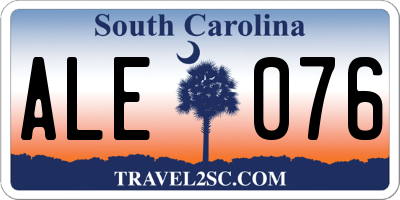 SC license plate ALE076