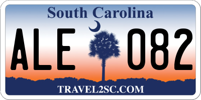 SC license plate ALE082
