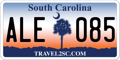SC license plate ALE085