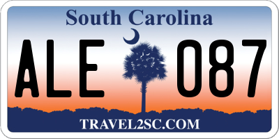 SC license plate ALE087