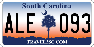 SC license plate ALE093
