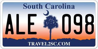 SC license plate ALE098