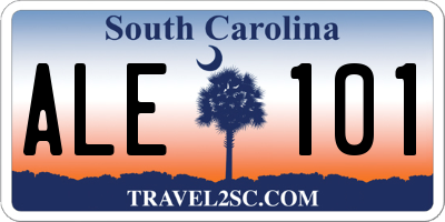 SC license plate ALE101