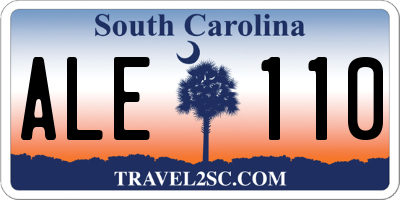 SC license plate ALE110