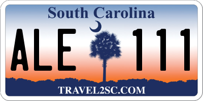 SC license plate ALE111