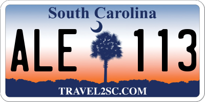 SC license plate ALE113