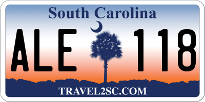 SC license plate ALE118