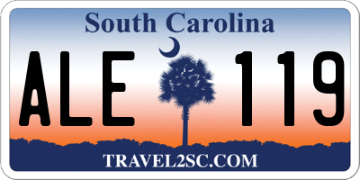 SC license plate ALE119